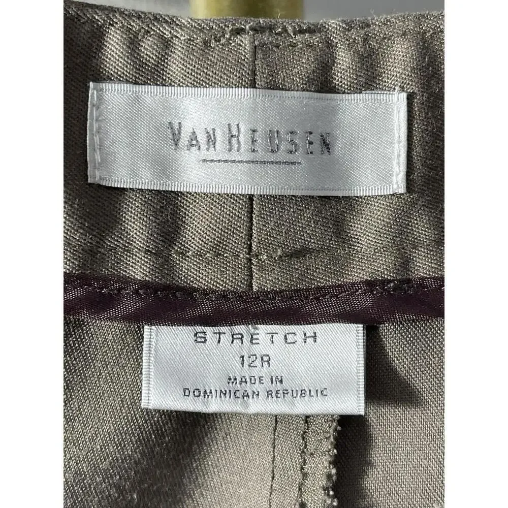 Women’s Van Heusen Classic Fit Stretch Brown Dress Pants Sz 12R - Picture 4 of 4